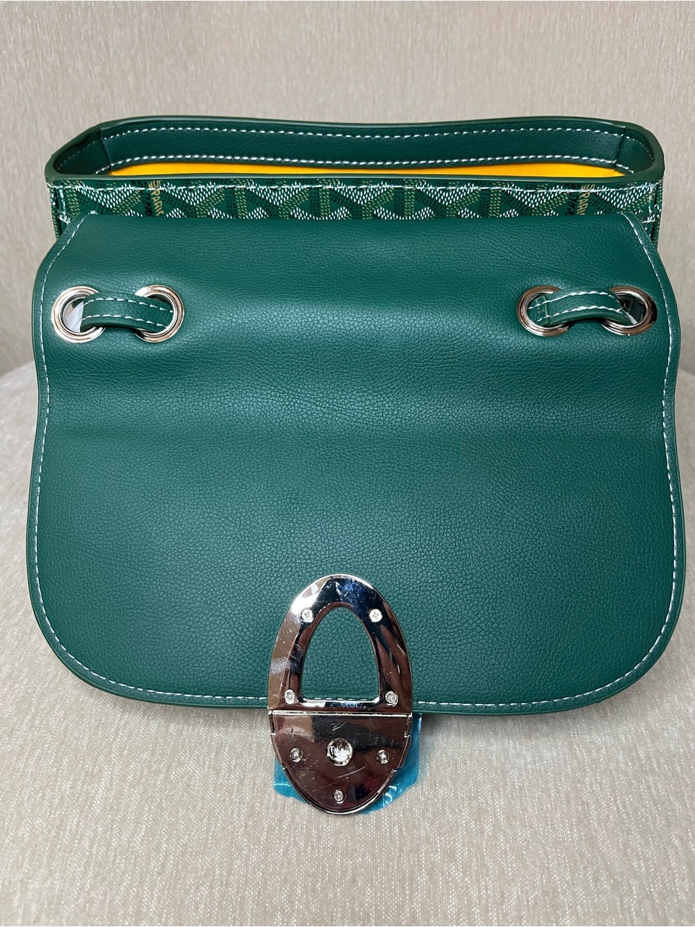 Green Leather-Trim Shoulder Bag by - Picture 2 of 3